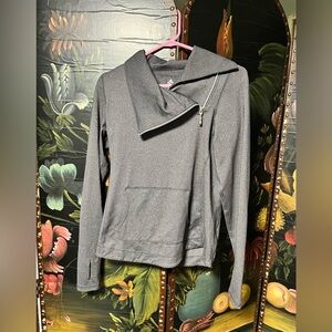 Jofit Charcoal Asymmetrical Zip Women's Top